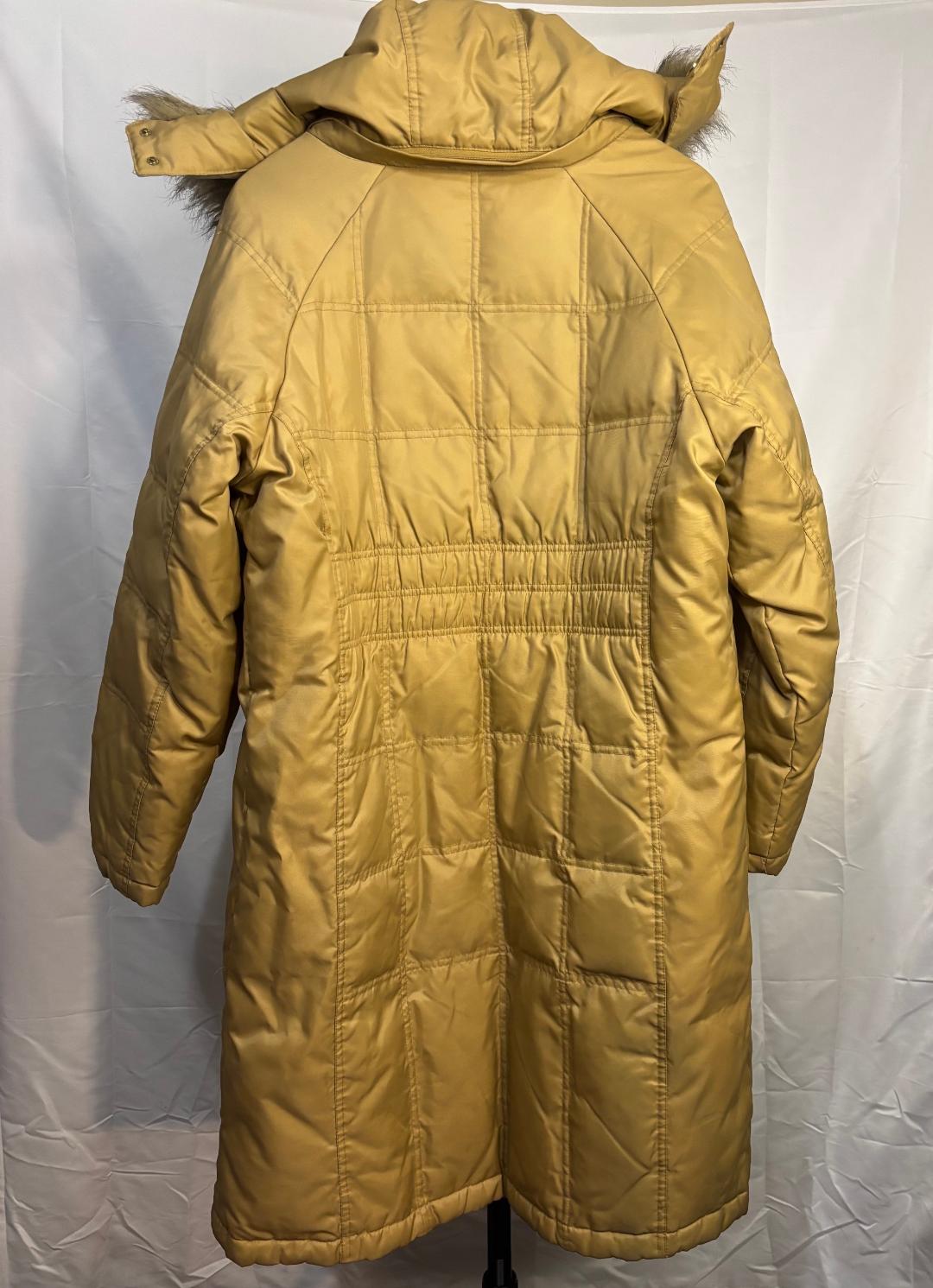 Women's Gold Long Length Baby Phat Coat - XL
