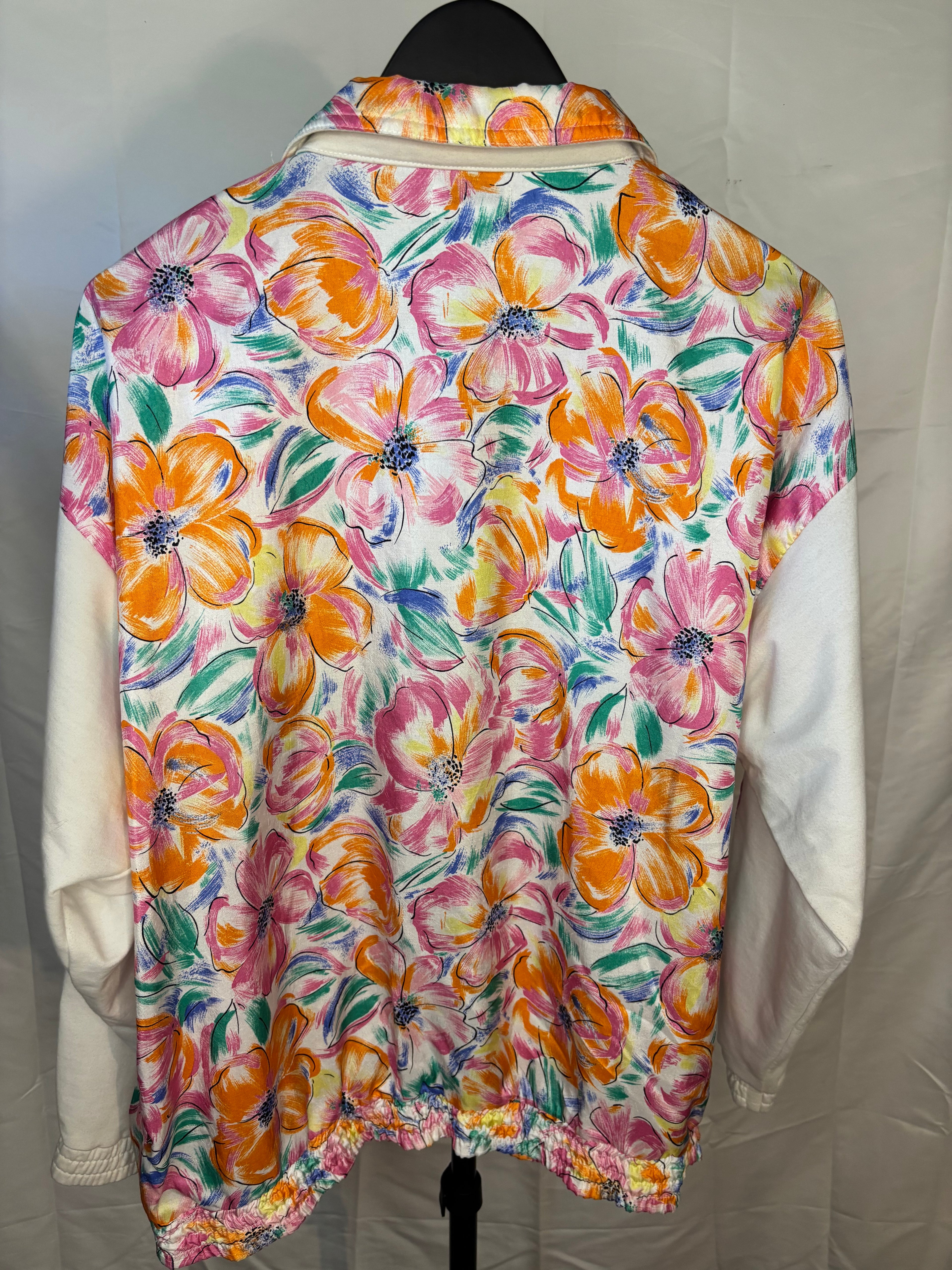 Woman's floral print Lavon Vintage Track Suit Jacket - Large