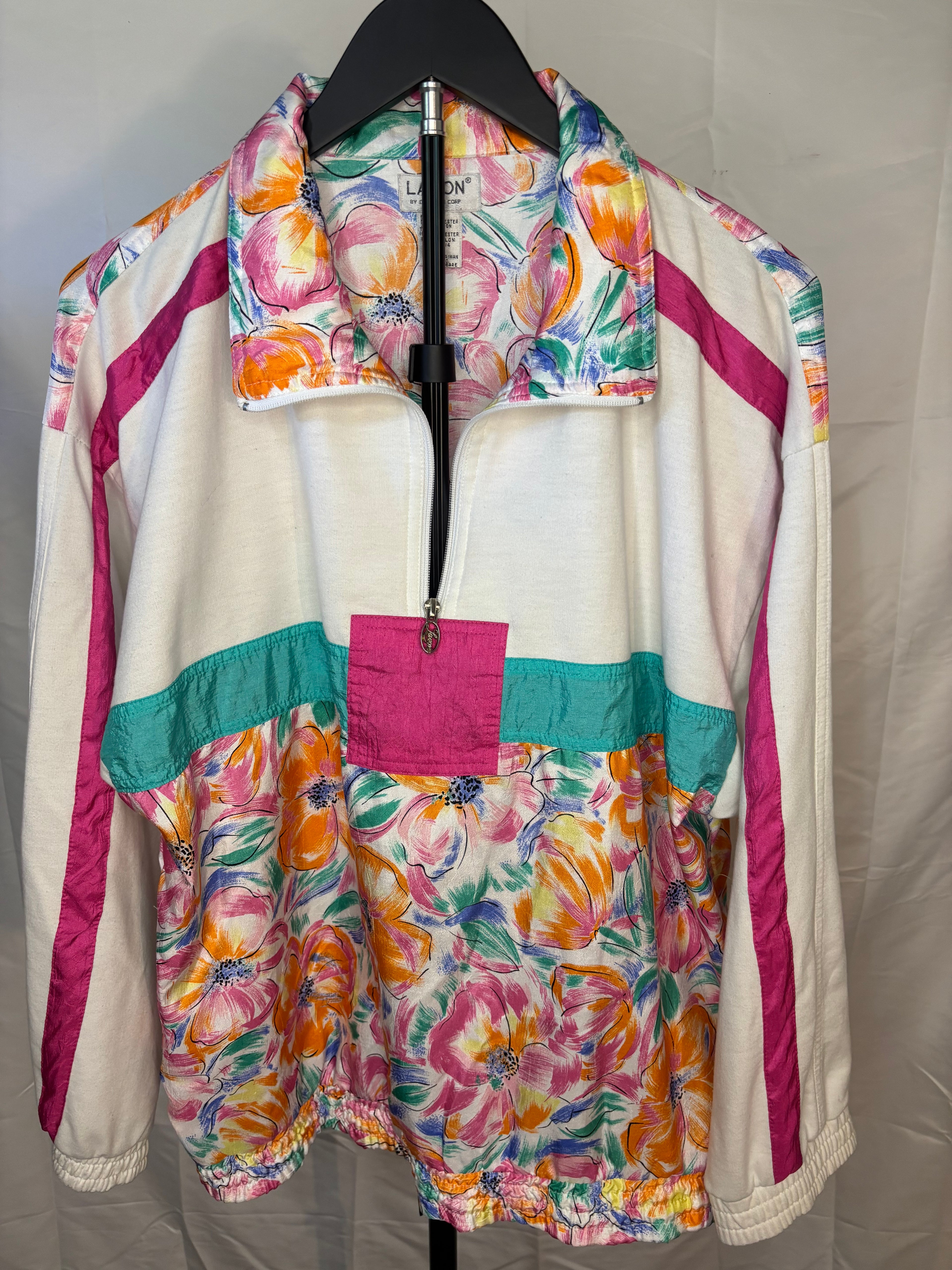 Woman's floral print Lavon Vintage Track Suit Jacket - Large