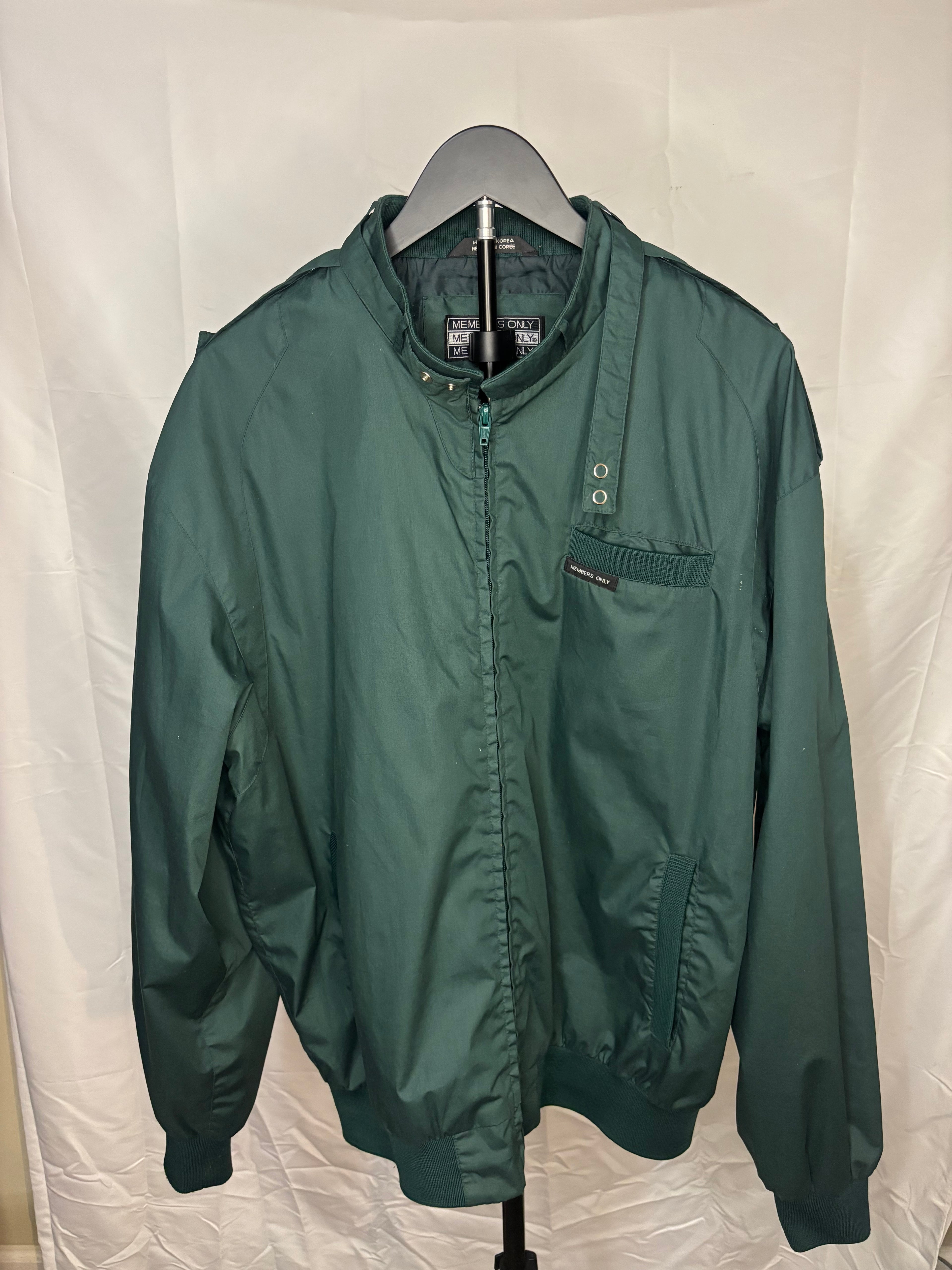 Men's Green Members Only Jacket- Large