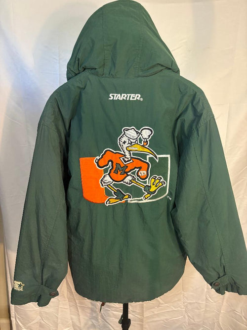 Men's 90's Miami Hurricanes Starter jacket - Size Small