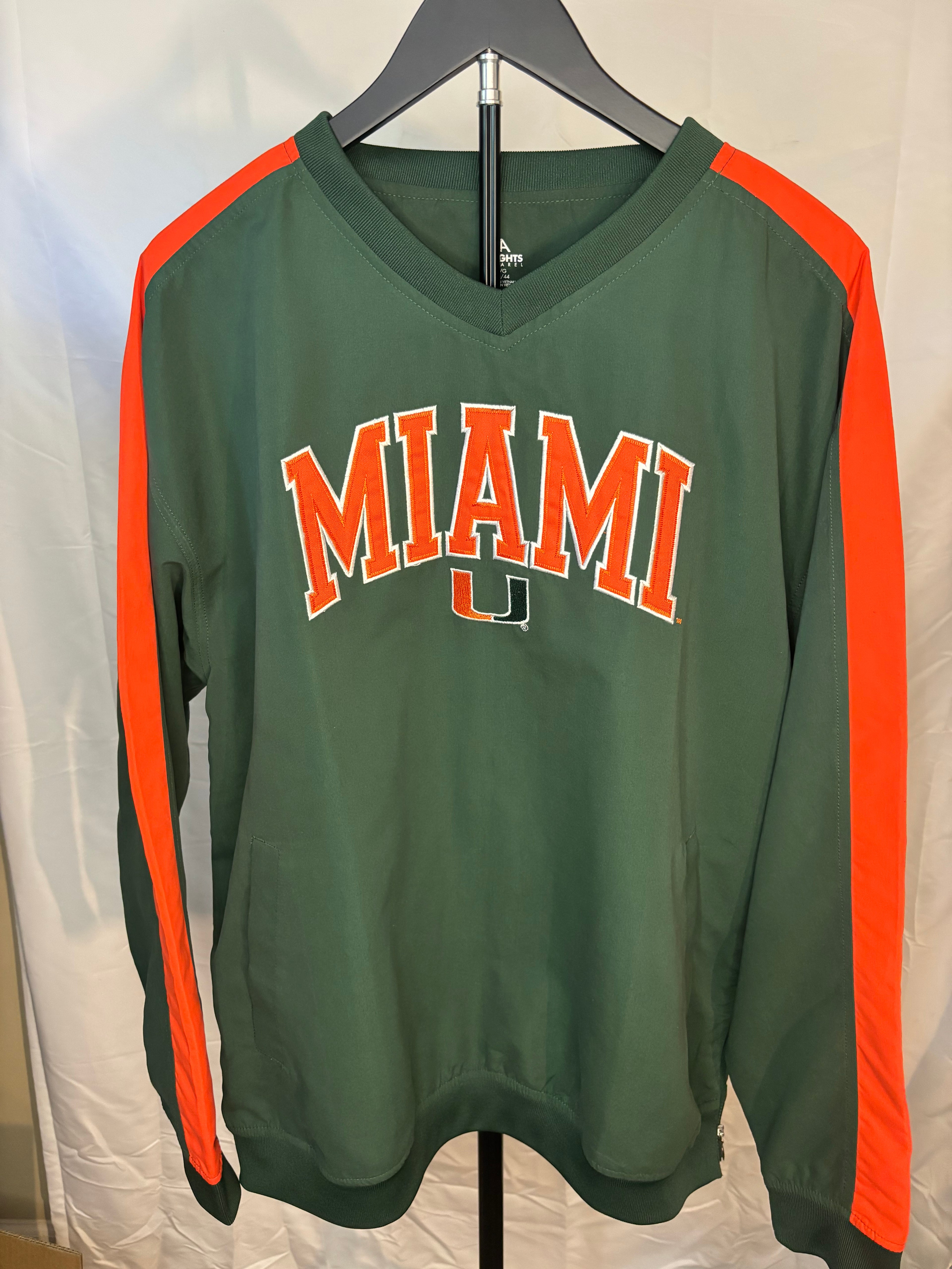 Men's Miami Hurricanes Pullover Jacket - Large (42-44) *PLEASE READ DESCRIPTION