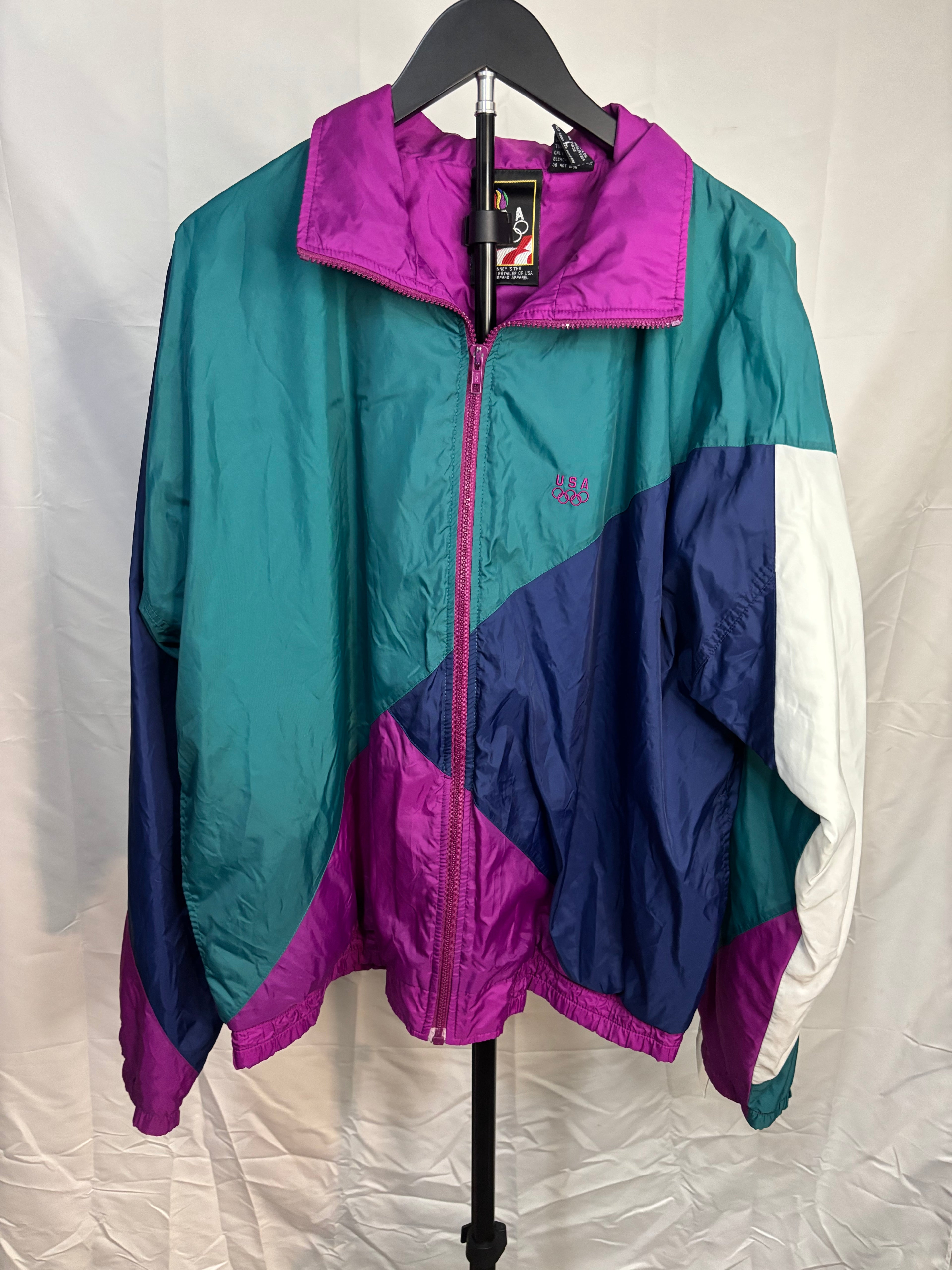 Women's Vintage JC Penny Olympic Windbreaker - Large